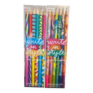 Ooly Graphite Pencils - Colorful Retro Patterns - Two 6-packs
